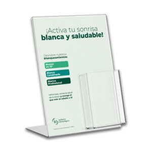 Display Metacrilato A4 Bolsillo - Para Trípticos Blanqueamiento